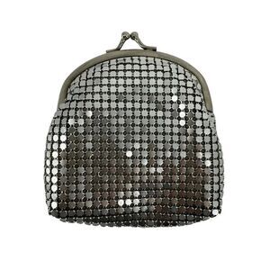 Warren Reed Vintage Coin Purse Silver Kisslock Clamshell Metallic Chain Link Bag